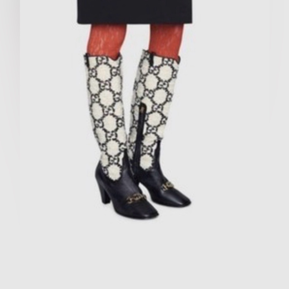 Elegant Black and Cream Women's GUCCI Boots. Brand New Never Worn. Size 39 - Picture 2 of 7